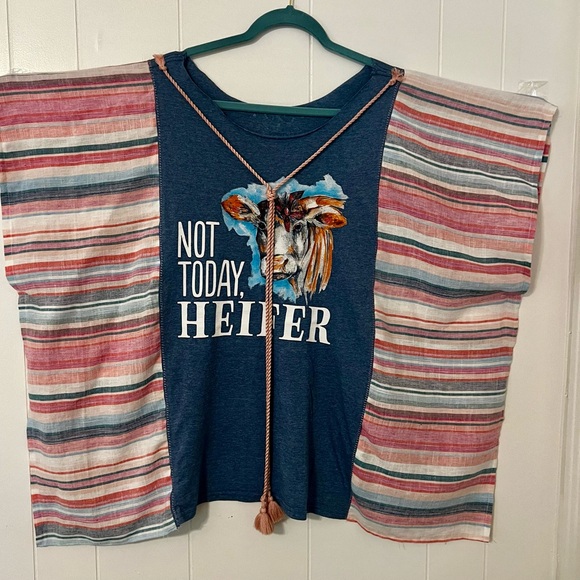 Tops - Custom “Not Today Heifer!” Poncho Tee